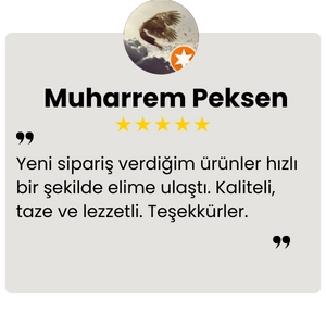 Yeni sipariş verdiğim ürünler hızlı bir şekilde elime ulaştı. Kaliteli, taze ve lezzetli. Teşekkürler.