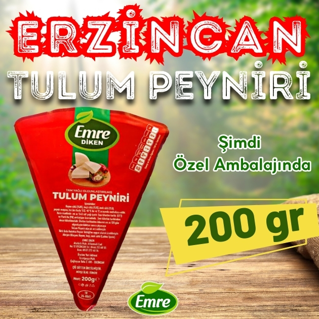 Erzincan tulum peyniri şimdi yeni ambalajında 200gr